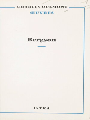 cover image of En écoutant et en lisant Bergson